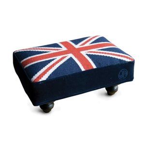 Jonathan Adler Needlepoint Stool (British Flag)